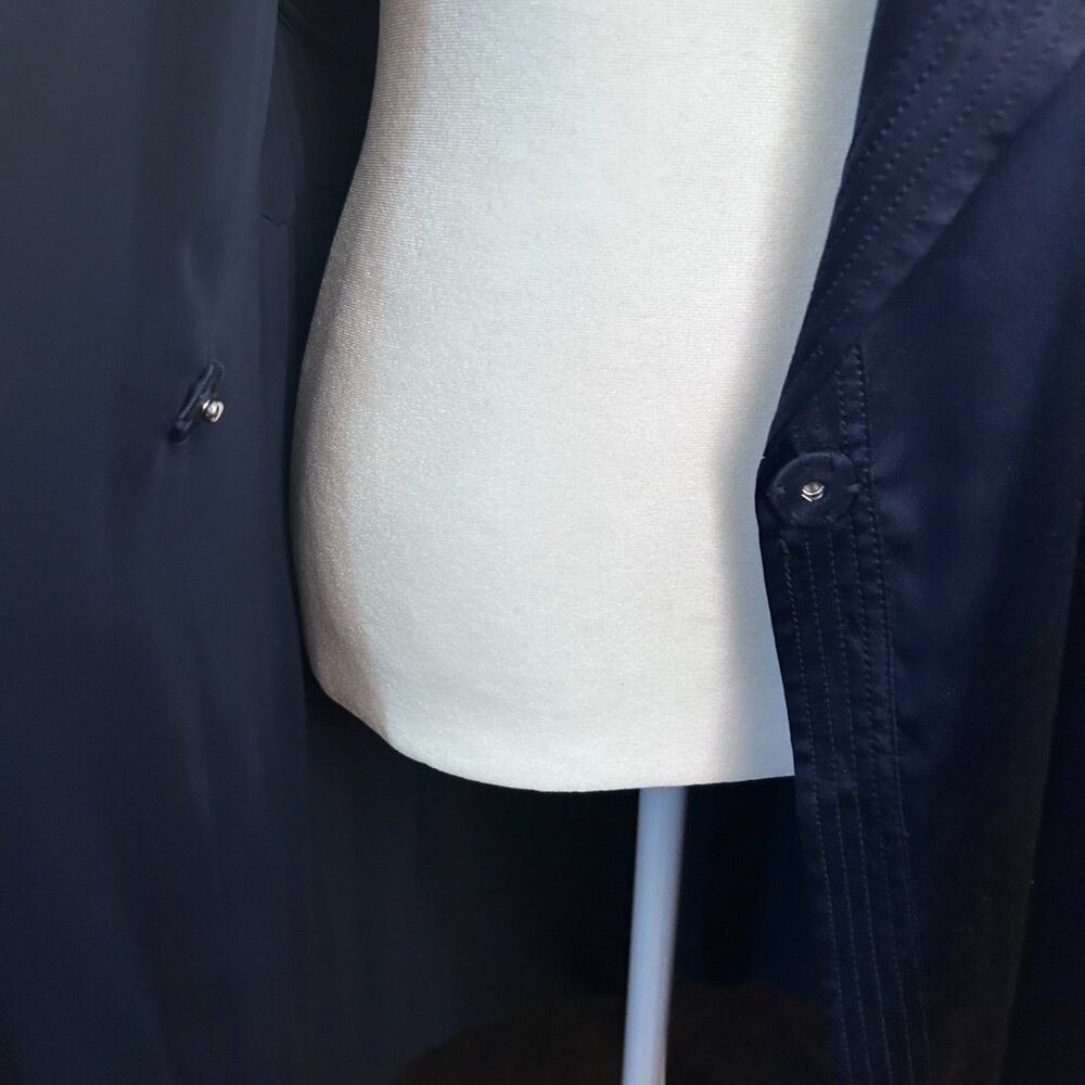 100% Silk Navy Blue Wrap V-Neck Midi Dress Proenza Schouler for Target 8 - Picture 10 of 14